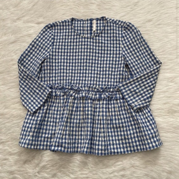 ZARA Gingham Ruffle Top - Picture 3 of 8